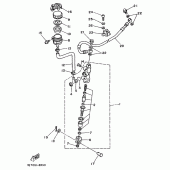 Схема вузла: Задній гальмівний циліндр Yamaha DT125 DT125R