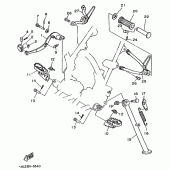 Схема узла: Подножки и Подставка Yamaha DT125 DT125