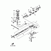 Схема вузла: Задній гальмівний циліндр Yamaha XVS1100 Drag Star Classic
