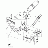 Схема вузла: Вихлопна система Yamaha YZF750 YZF750