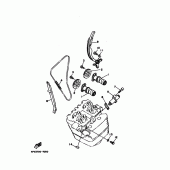 Схема вузла: Розподільний вал та Ланцюг ГРМ Yamaha TT-R250 TT-R250