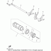 Схема вузла: Копірний вал та Вилки Yamaha XVS1100 V-Star Custom
