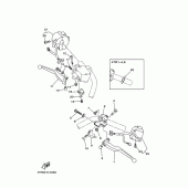 Схема вузла: Пульт управління рульовий та Важель Yamaha XVS400 Drag Star