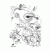 Схема вузла: Паливний бак Yamaha XV1100 Virago Special