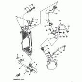 Схема узла: Радиатор и Патрубок системы охлаждения Yamaha DT125 DT125R