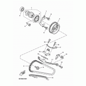 Схема вузла: Розподільний вал та Ланцюг ГРМ Yamaha YZF-R125