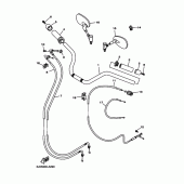 Схема вузла: Кермо та Тросики Yamaha XVS125 Drag Star