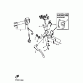 Схема узла: Пульт управления рулевой и Рычаг Yamaha XJR400