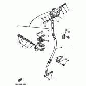Схема узла: Передний тормозной цилиндр Yamaha XT225 XT225