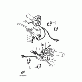 Схема вузла: Пульт управління рульовий та Важель Yamaha TT600