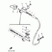 Схема узла: Передний тормозной цилиндр Yamaha YZ250 YZ250