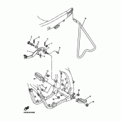 Схема вузла: Підніжки та підставка Yamaha YZ250 YZ250F