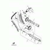 Схема вузла: Розподільний вал та Ланцюг ГРМ Yamaha MT07/ MTT690 MT-07
