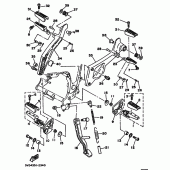 Схема вузла: Підніжки та Підставка Yamaha TDM850
