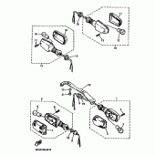 Схема узла: Поворотники Yamaha XJ600 SECA II
