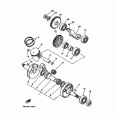 Схема узла: Коленчатый вал и Поршень Yamaha DT125 DT125R