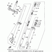 Схема вузла: Вилка передньої осі Yamaha XV1100 Virago
