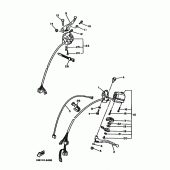 Схема вузла: Пульт управління рульовий та Важель Yamaha XV750 Virago