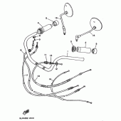 Схема вузла: Кермо та Тросики Yamaha XV1100 Virago