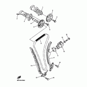 Схема вузла: Розподільний вал та Ланцюг ГРМ Yamaha WR250 WR250R