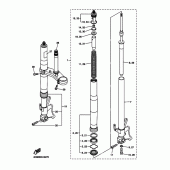 Схема вузла: Вилка передньої осі Yamaha YZF-R1 R1