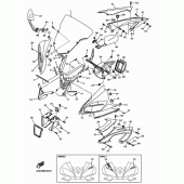Схема узла: Облицовочные элементы 1 Yamaha YZF-R6/ YZF600 R6