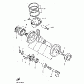 Схема вузла: Колінчастий вал та Поршень Yamaha YZ400
