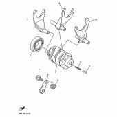 Схема вузла: Копірний вал та Вилки Yamaha YZ400