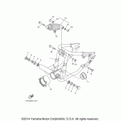 Схема вузла: Задній важіль та підвіска Yamaha XVS650 V-Star Custom