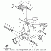 Схема узла: Задний рычаг и Подвеска Yamaha XVS650 V-Star Classic