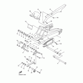 Схема вузла: Задній важіль та підвіска Yamaha YZF-R6/ YZF600 R6