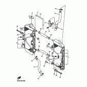 Схема узла: Радиатор и Патрубок системы охлаждения Yamaha YZ250 YZ250F