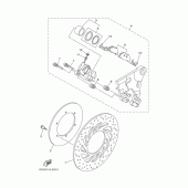 Схема вузла: Задній гальмівний супорт Yamaha XV1900 Roadliner S