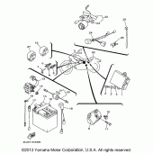 Схема узла: Электрооборудование (1) Yamaha XV250 Virago