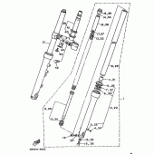 Схема узла: Вилка передней оси Yamaha XV250 Virago