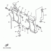 Схема узла: Радиатор и Патрубок системы охлаждения Yamaha YZ250 YZ250