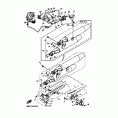 Схема вузла: Вихлопна система Yamaha XVS1100 V-Star Silverado