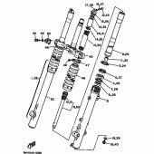 Схема узла: Вилка передней оси Yamaha XT350 XT350
