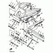 Схема узла: Задний рычаг и Подвеска Yamaha YZF750 YZF750