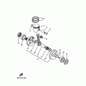 Схема узла: Коленчатый вал и Поршень Yamaha YZ250 YZ250X