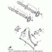 Схема вузла: Розподільний вал та Ланцюг ГРМ Yamaha YZF600R Thundercat