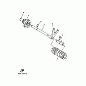 Схема вузла: Копірний вал та Вилки Yamaha TTR90 TT-R90