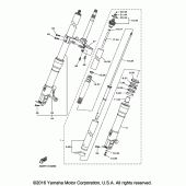 Схема вузла: Вилка передньої осі Yamaha VMX17 V-MAX
