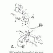Схема вузла: Пульт управління рульовий та Важіль Yamaha XVS1300 V-Star Tourer