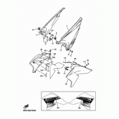 Схема узла: Боковая крышка Yamaha WR250 WR250R