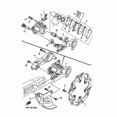 Схема вузла: Задній гальмівний супорт Yamaha YZ450F YZ450F