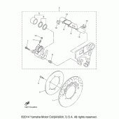 Схема вузла: Задній гальмівний супорт Yamaha XVS1300 Stryker