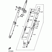 Схема вузла: Вилка передньої осі Yamaha VMX12 V-MAX