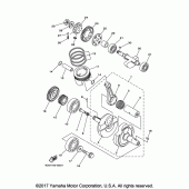 Схема вузла: Колінчастий вал та Поршень Yamaha XT250 XT250