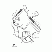 Схема вузла: Кермо та Тросики Yamaha XV250 Virago
